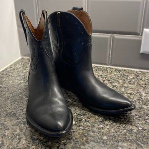 Lucky Brand Chantelx Western Cowboy Boots Booties Black